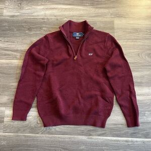 Vineyard Vines red Saltwater Quarter-Zip Sweater